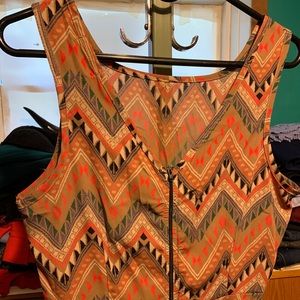 Tribal pattern sleeve-less dress
